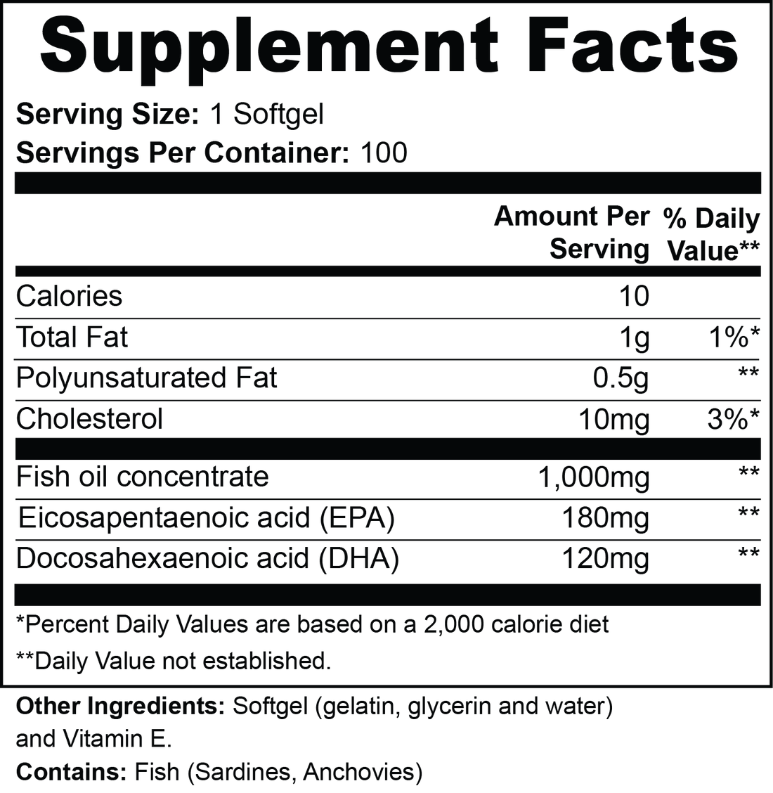 Omega-3 EPA 180mg + DHA 120mg